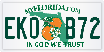 FL license plate EKOB72