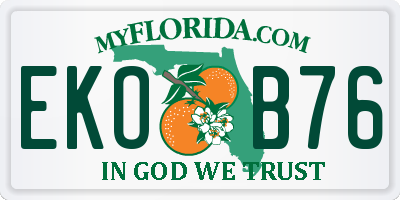 FL license plate EKOB76