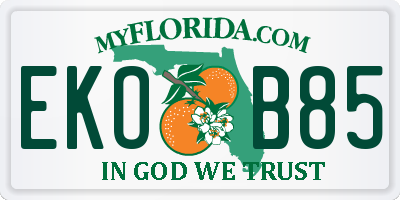 FL license plate EKOB85