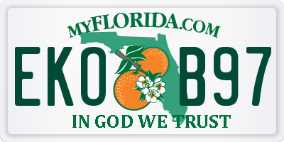 FL license plate EKOB97