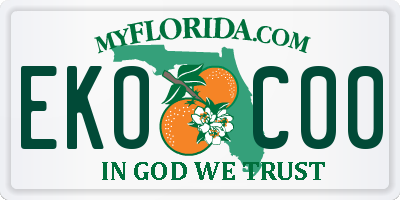 FL license plate EKOC00