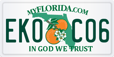 FL license plate EKOC06