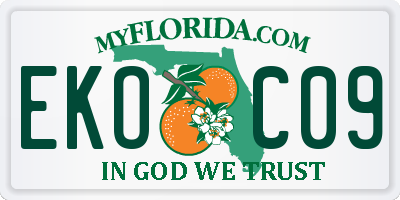 FL license plate EKOC09