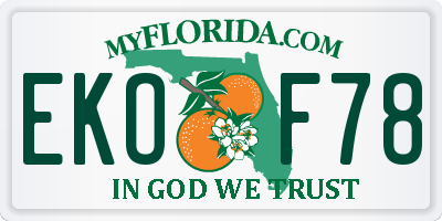 FL license plate EKOF78