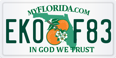 FL license plate EKOF83