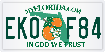 FL license plate EKOF84