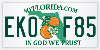 FL license plate EKOF85