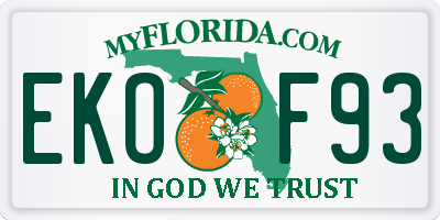 FL license plate EKOF93