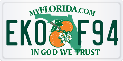 FL license plate EKOF94