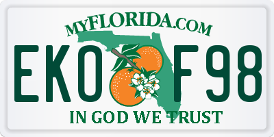 FL license plate EKOF98