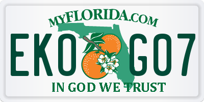 FL license plate EKOG07