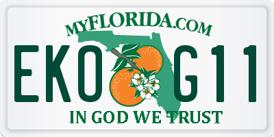 FL license plate EKOG11