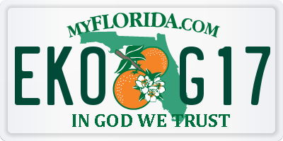 FL license plate EKOG17
