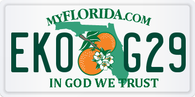 FL license plate EKOG29