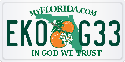 FL license plate EKOG33