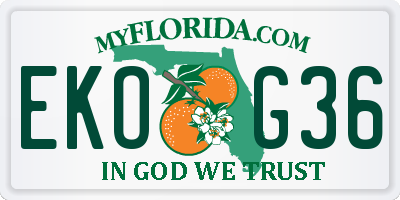 FL license plate EKOG36