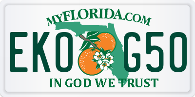 FL license plate EKOG50