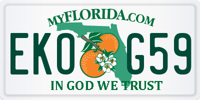 FL license plate EKOG59