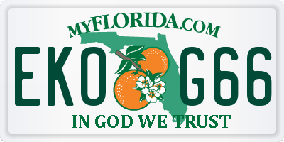 FL license plate EKOG66