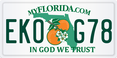 FL license plate EKOG78