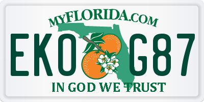 FL license plate EKOG87