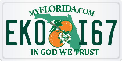 FL license plate EKOI67