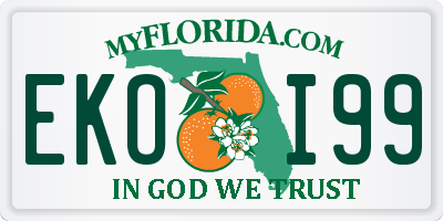 FL license plate EKOI99