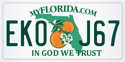 FL license plate EKOJ67