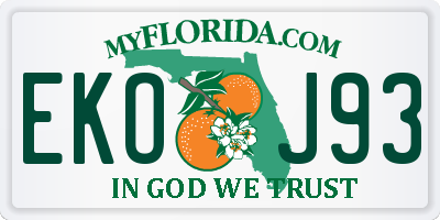 FL license plate EKOJ93