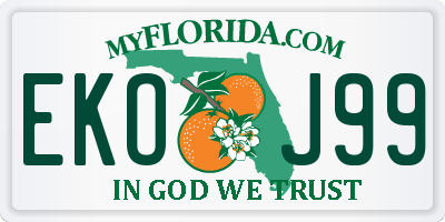 FL license plate EKOJ99