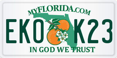 FL license plate EKOK23