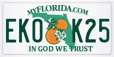 FL license plate EKOK25