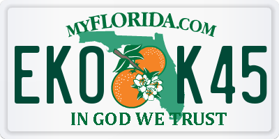 FL license plate EKOK45