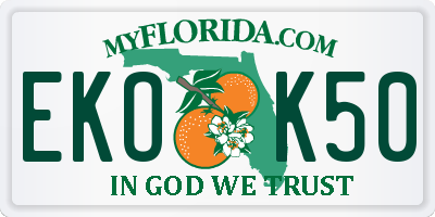 FL license plate EKOK50