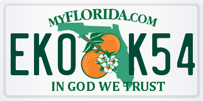 FL license plate EKOK54