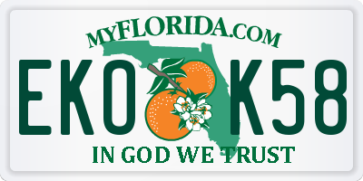 FL license plate EKOK58