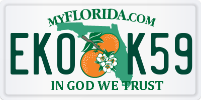 FL license plate EKOK59