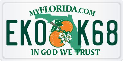 FL license plate EKOK68