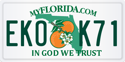 FL license plate EKOK71