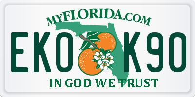 FL license plate EKOK90