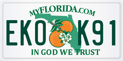 FL license plate EKOK91
