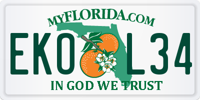 FL license plate EKOL34