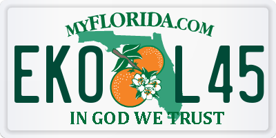 FL license plate EKOL45