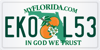 FL license plate EKOL53