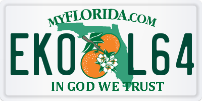 FL license plate EKOL64