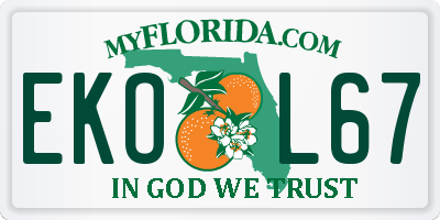 FL license plate EKOL67