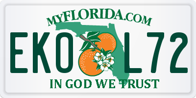 FL license plate EKOL72