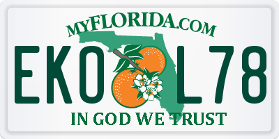FL license plate EKOL78