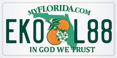 FL license plate EKOL88