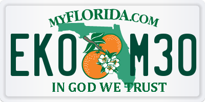 FL license plate EKOM30